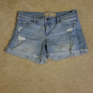 Distress midi shorts